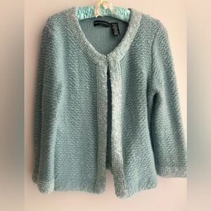 Dana Buchman Light Blue Knit Scarf with Pearl Accents